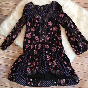 Anna Sui floral blouse tunic mini dress